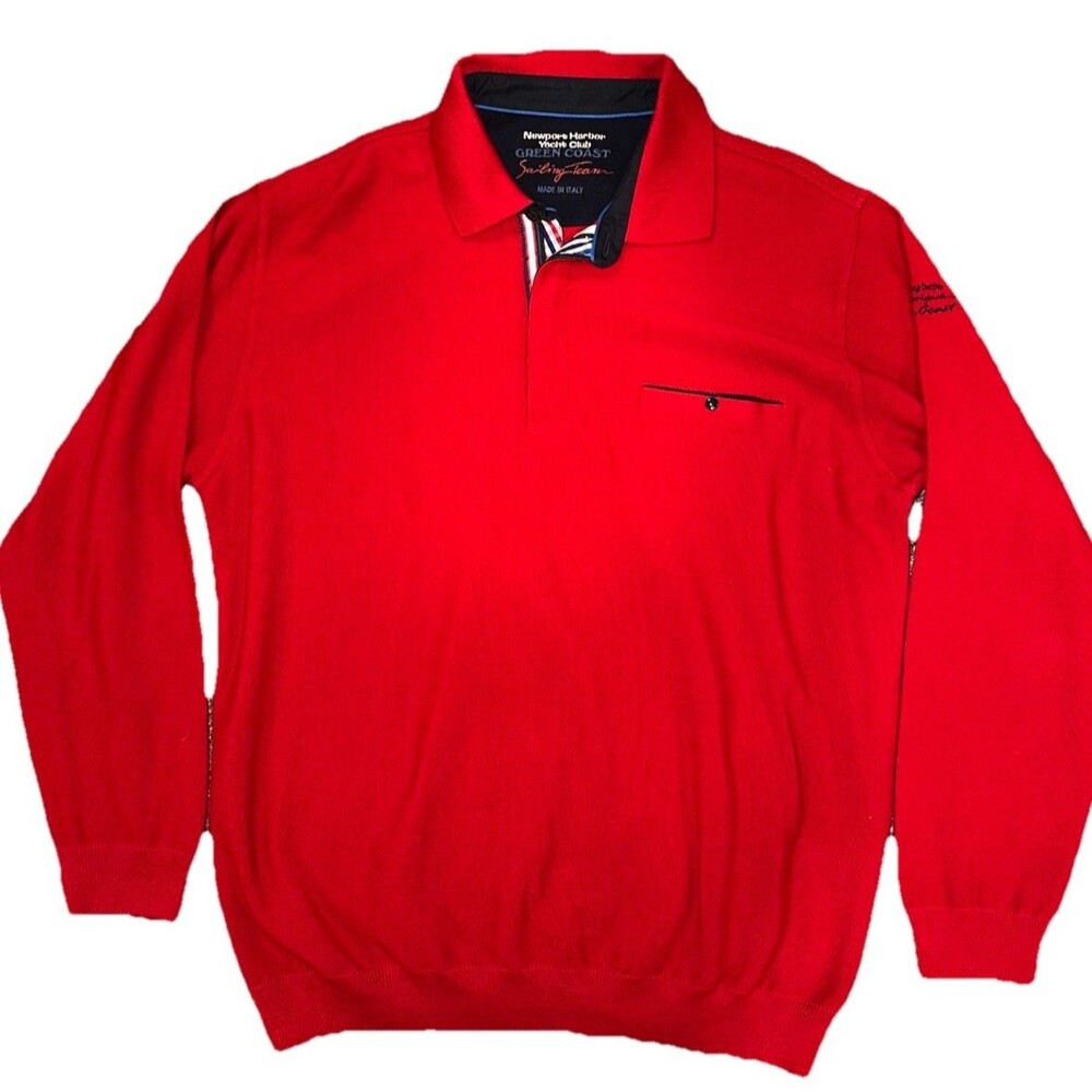 Green Coast x Newport Harbor Yocht Club Polo Sailing Team Made In Italy Sz 60